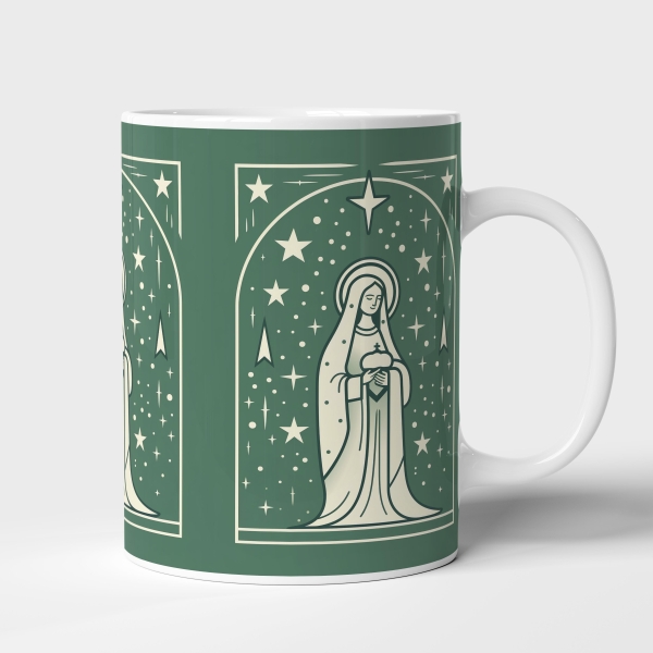 Caneca de Cerâmica Nossa Senhora com Estrelas - Image 2