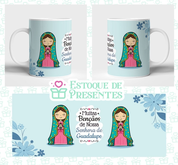 Caneca de Cerâmica Nossa Senhora de Guadalupe - Muitas Bençãos - Image 3